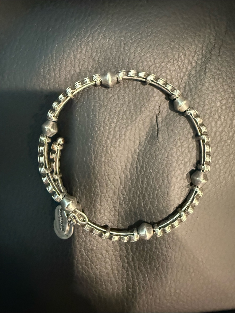 Vintage Havana Silver Tone Chain Link Bracelet